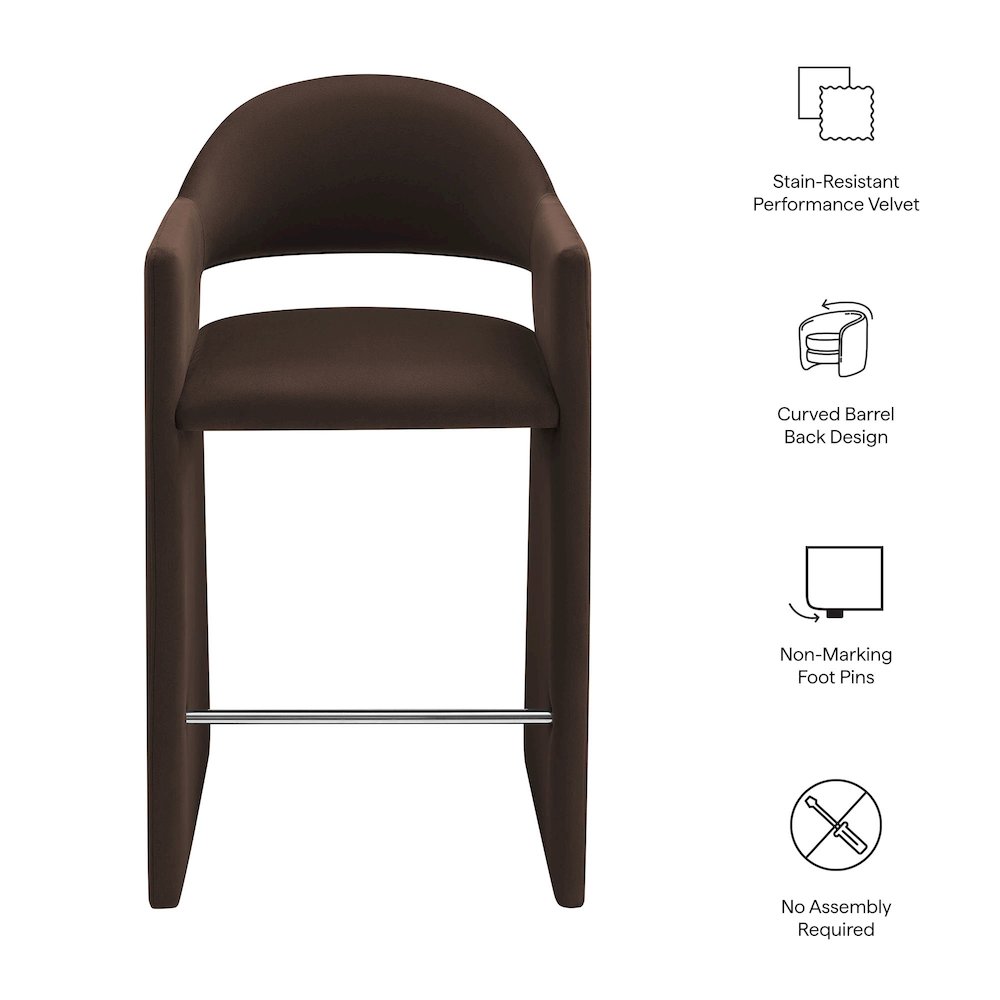 Talia 41 Inch Performance Velvet Bar Stool