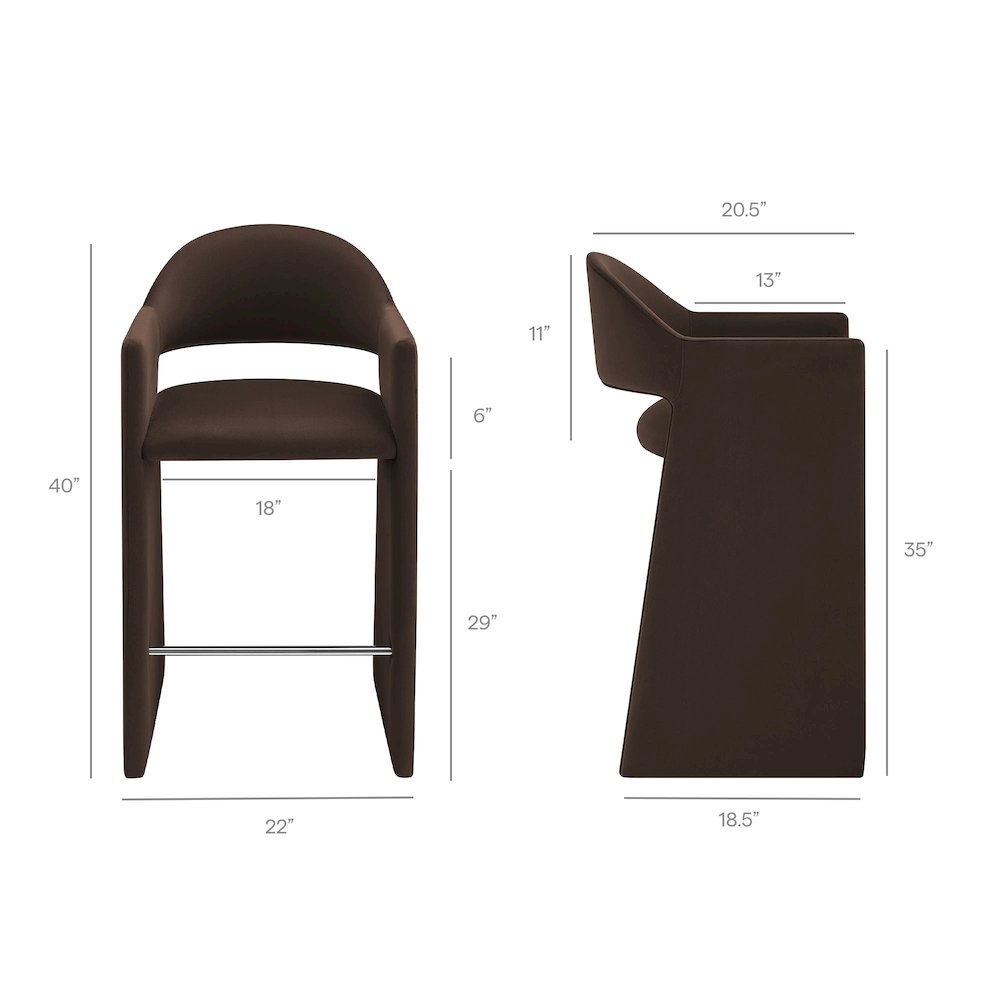 Talia 41 Inch Performance Velvet Bar Stool
