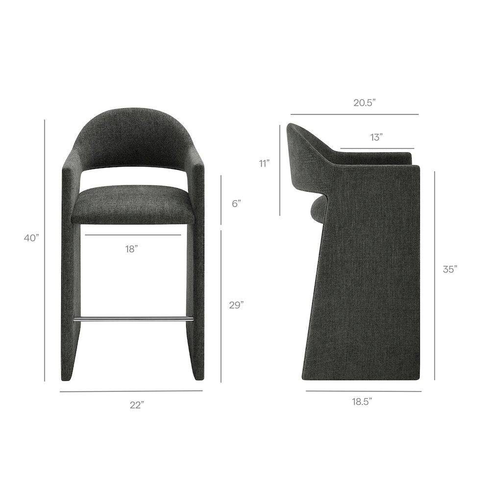 Talia 41 Inch 41 Inch Upholstered Fabric Bar Stool