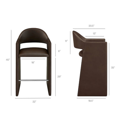 Talia 41 Inch Vegan Leather Bar Stool