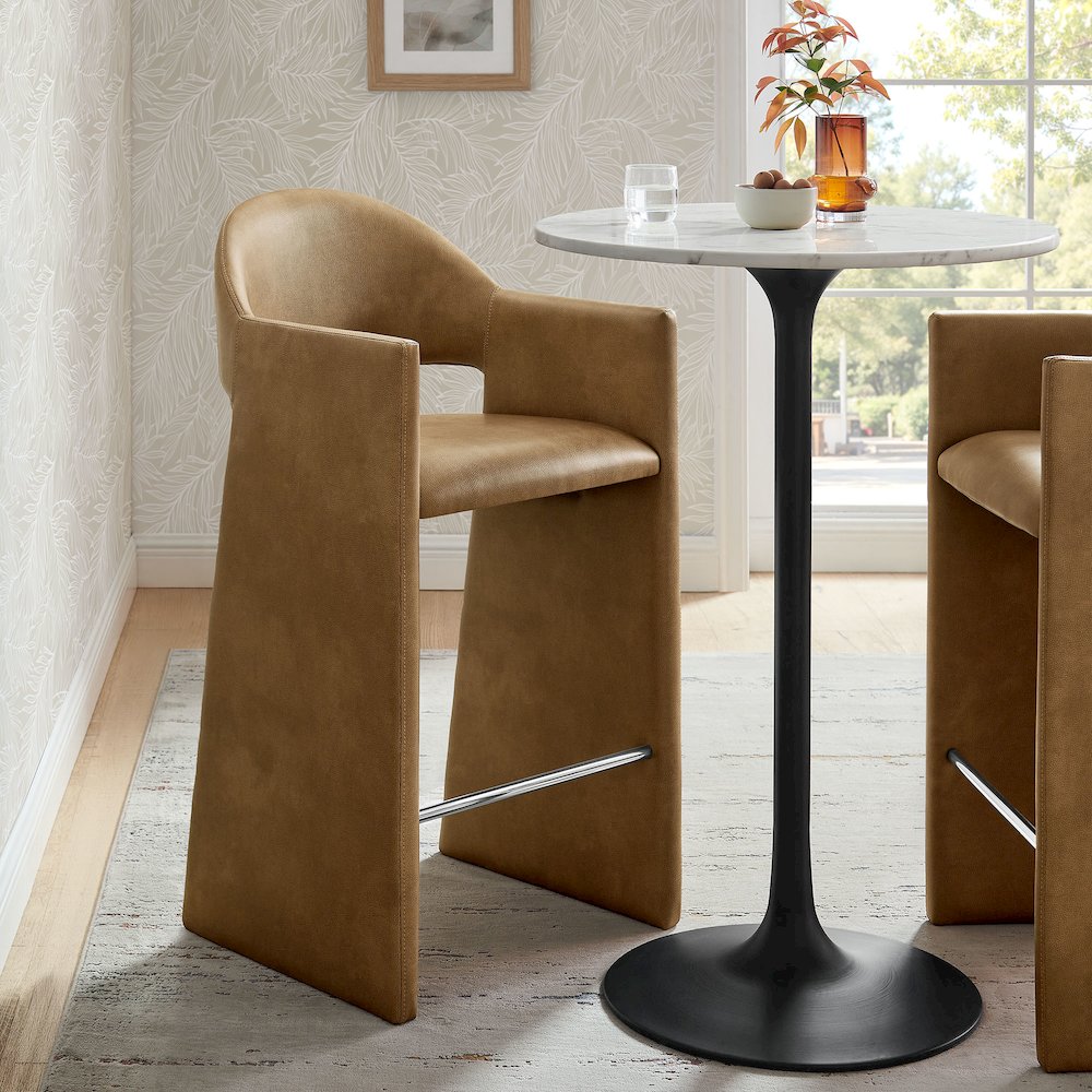 Talia 41 Inch Vegan Leather Bar Stool