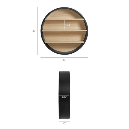 Romy 47" Round Wall Book Shelf