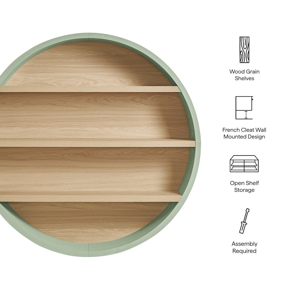 Romy 47" Round Wall Book Shelf