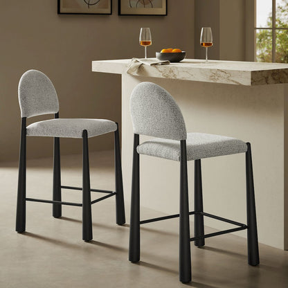 Hayley Upholstered Fabric Counter Stools Set of 2