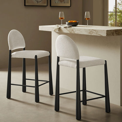 Hayley Upholstered Fabric Counter Stools Set of 2