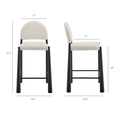 Hayley Upholstered Fabric Counter Stools Set of 2