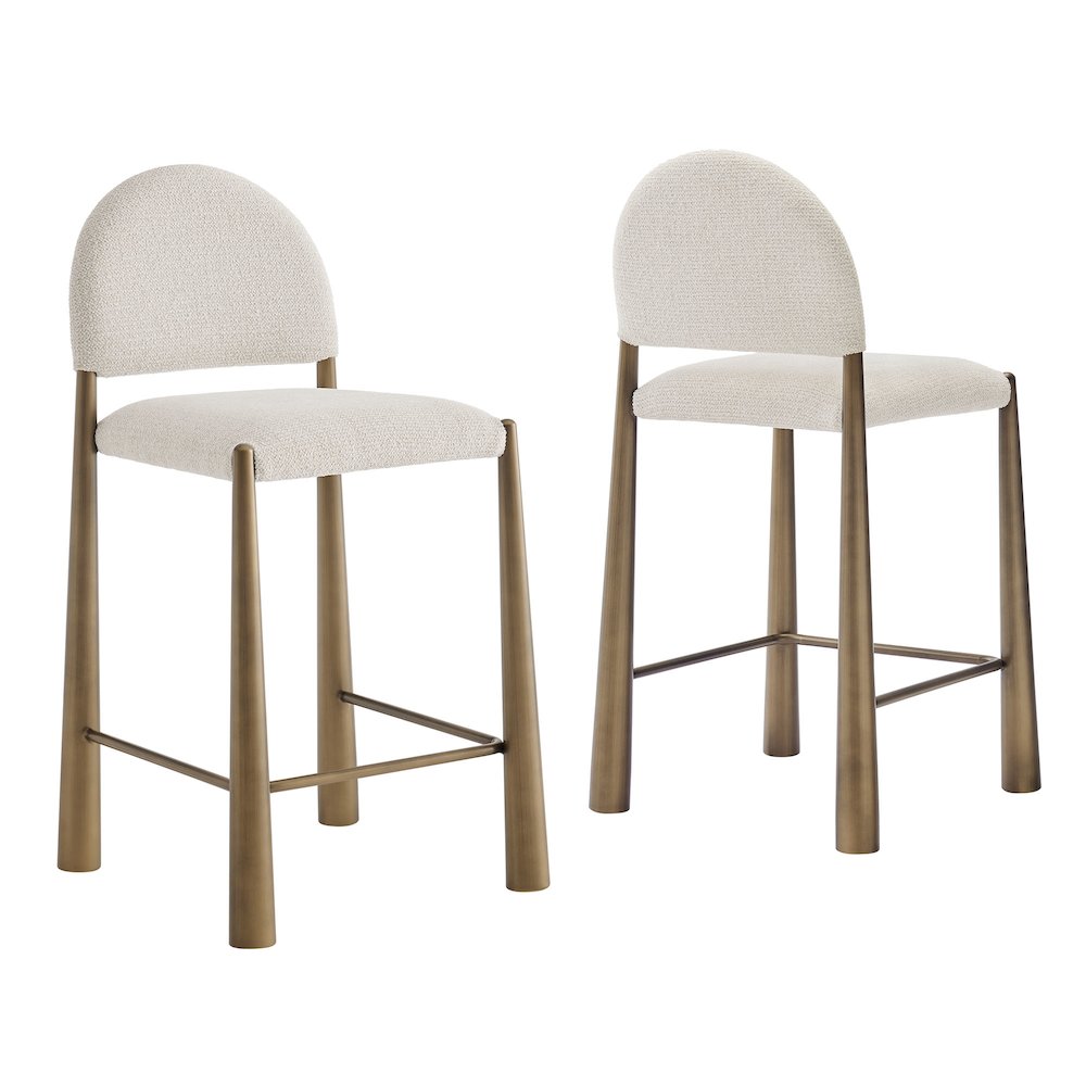 Hayley Upholstered Fabric Counter Stools Set of 2