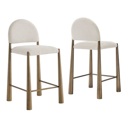 Hayley Upholstered Fabric Counter Stools Set of 2