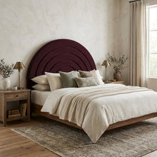 Arched Velvet Full Headboard in Soft Performance Fabric with Plush Design
