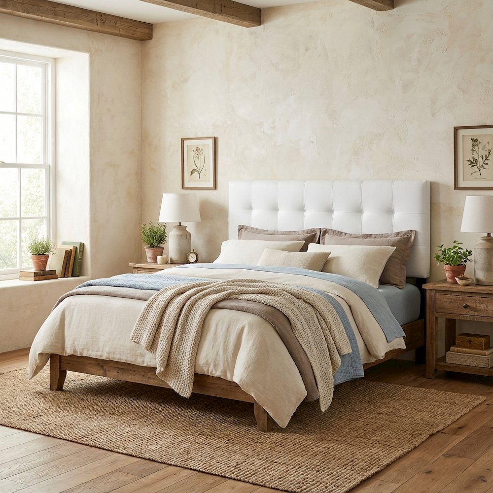 Upholstered Vinyl Full Headboard with Smooth Finish and Durable Design
