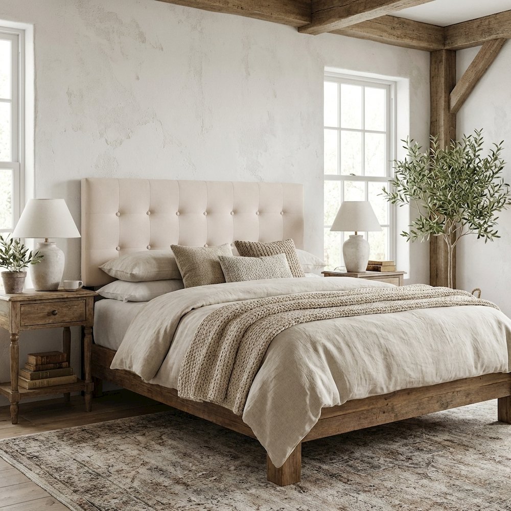 Biscuit Tufted Queen Headboard in Performance Velvet with Plush Design