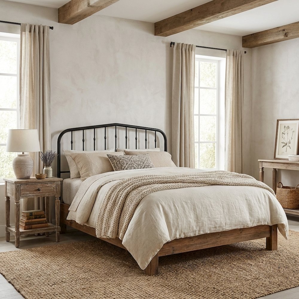 Metal Queen Headboard with Sturdy Frame and Contemporary Design