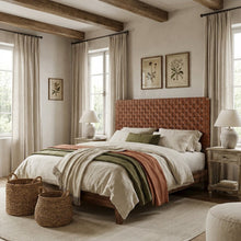 Vegan Leather King Headboard withDesign and Durable Frame