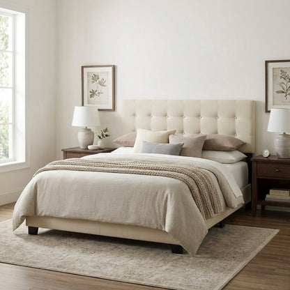 Upholstered Queen Headboard with Fabric Cover and Padded Design for Comfort