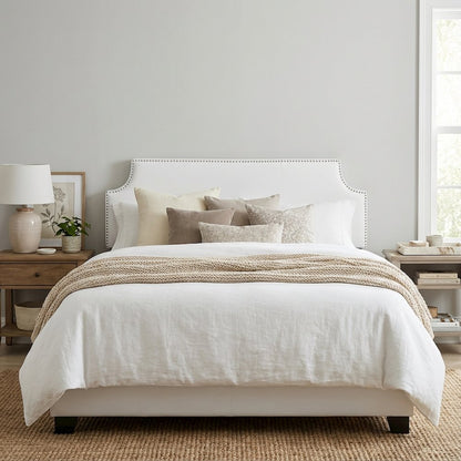 Upholstered Vinyl Full Headboard with Smooth Finish and Durable Design