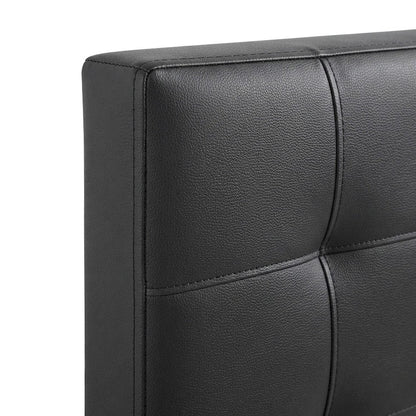 Vinyl Upholstered King Headboard Only with Faux Leather Texture, Black