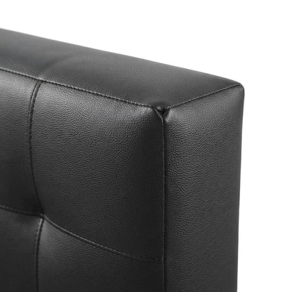 Vinyl Upholstered King Headboard Only with Faux Leather Texture, Black