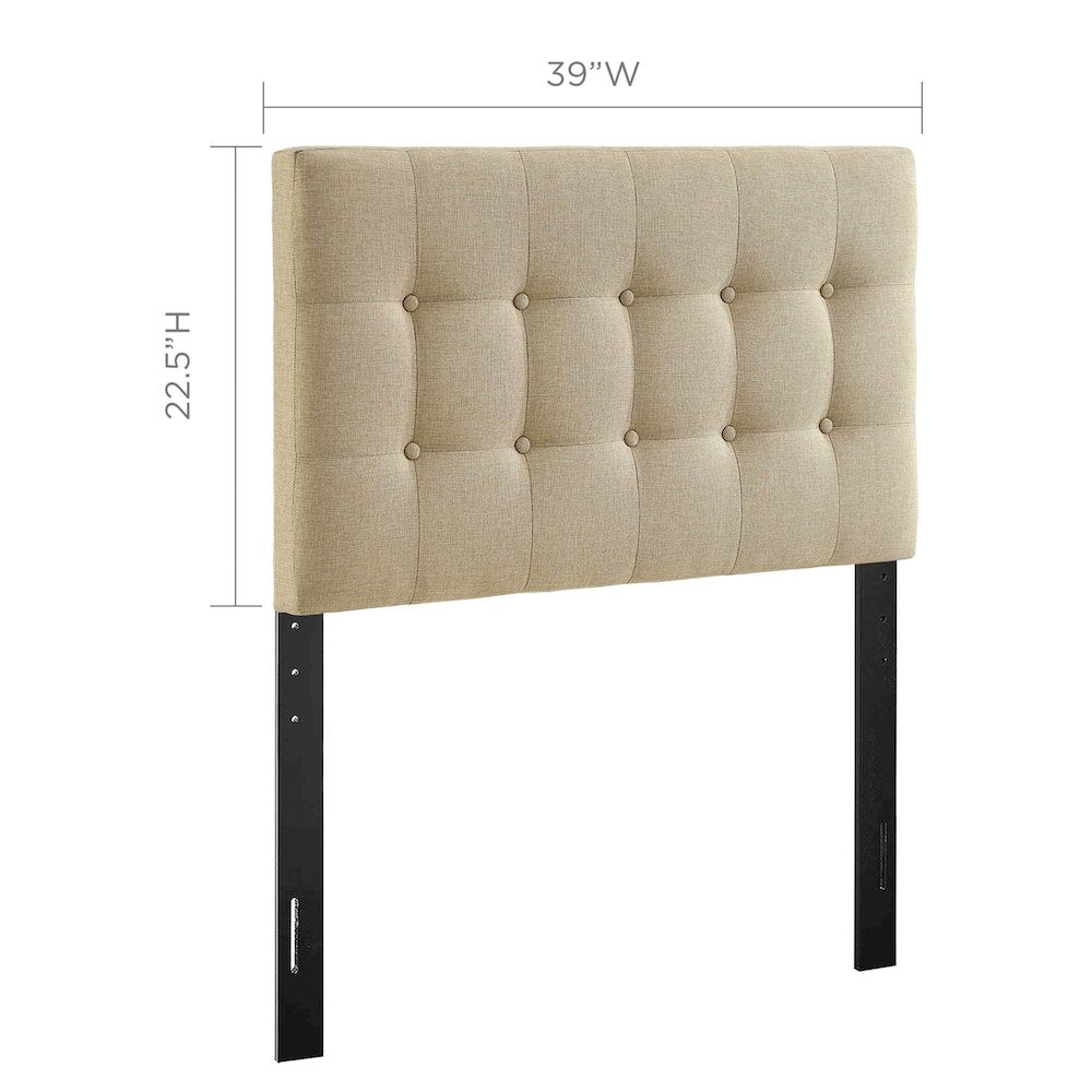 Emily Upholstered Fabric Twin Headboard