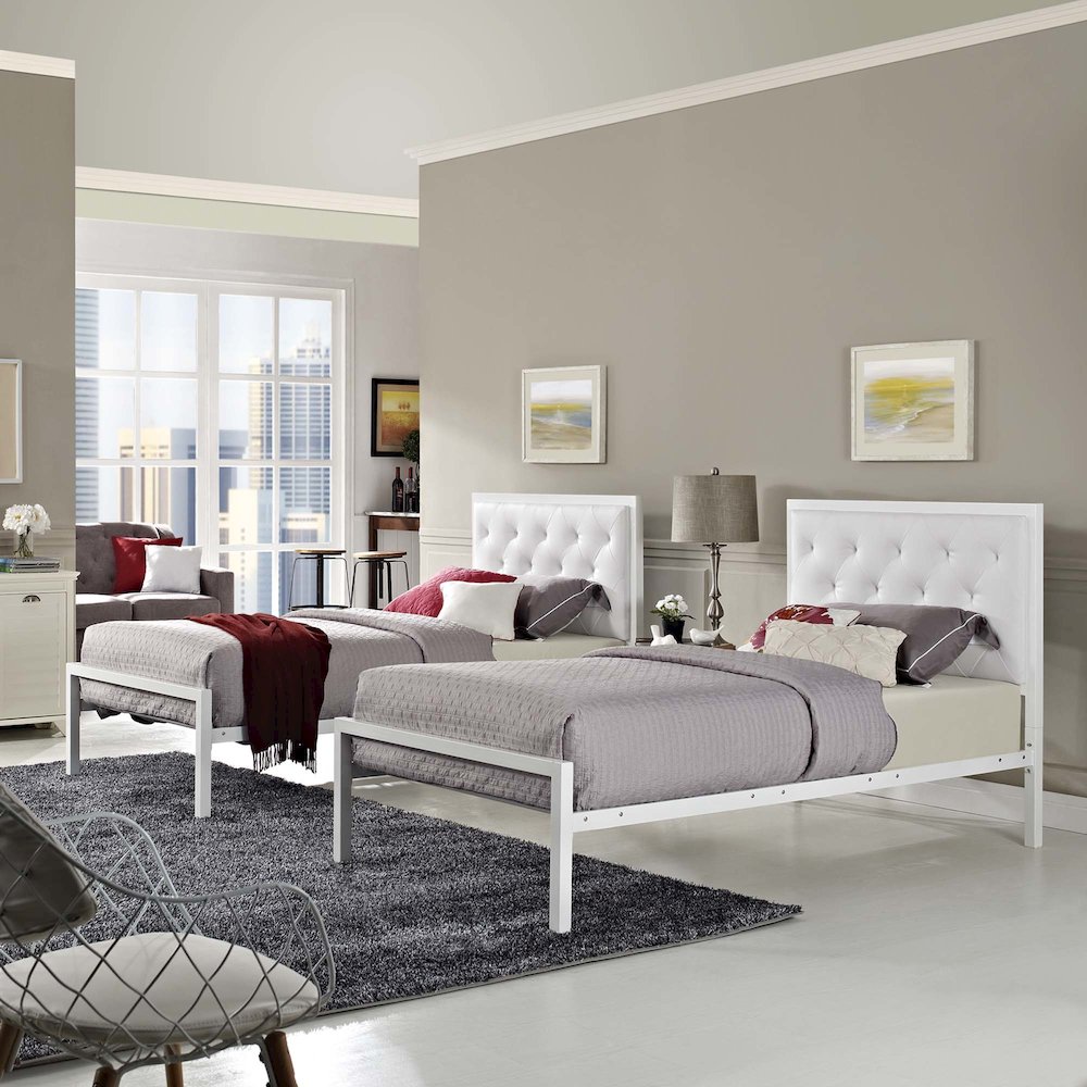 Mia Vinyl Twin Bed