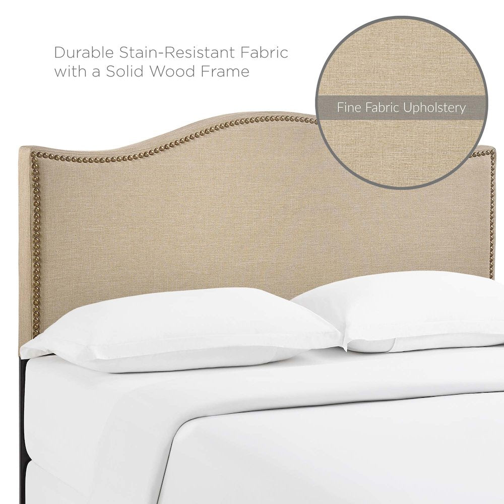 Curl Nailhead Upholstered Queen Headboard