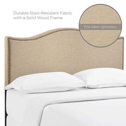 Curl Nailhead Upholstered Queen Headboard