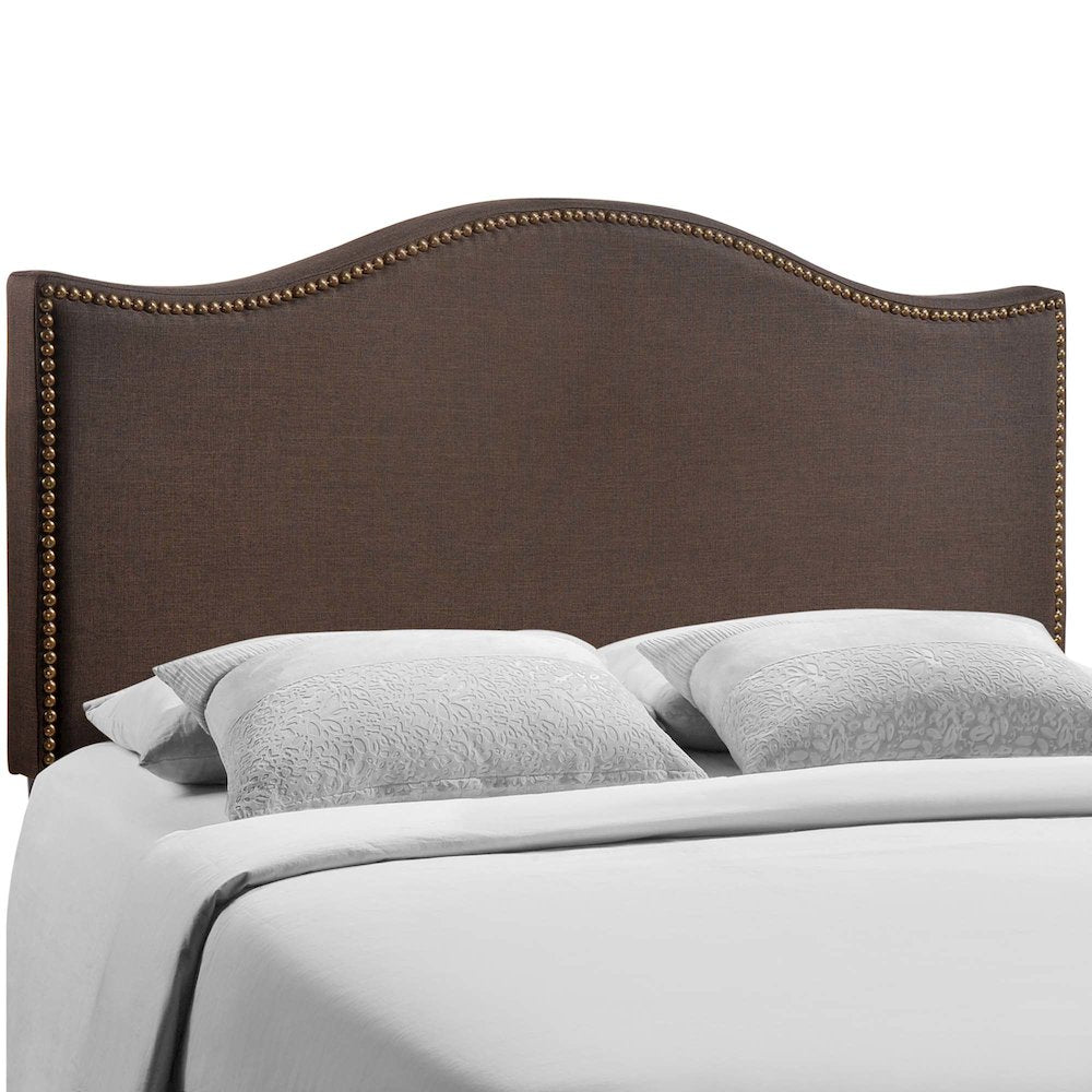 Curl Nailhead Upholstered Queen Headboard