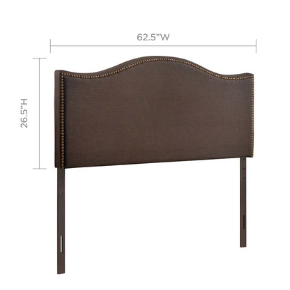 Curl Nailhead Upholstered Queen Headboard