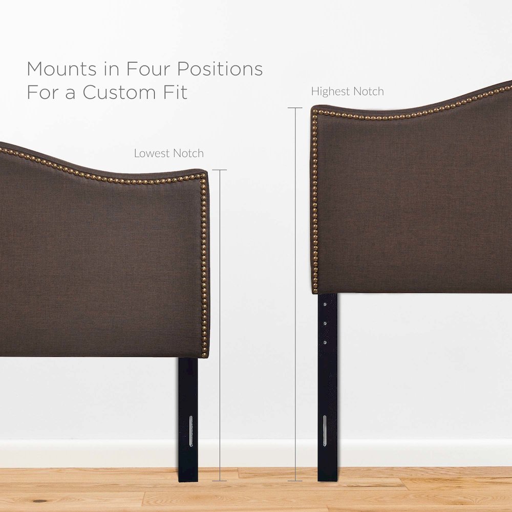 Curl Nailhead Upholstered Queen Headboard