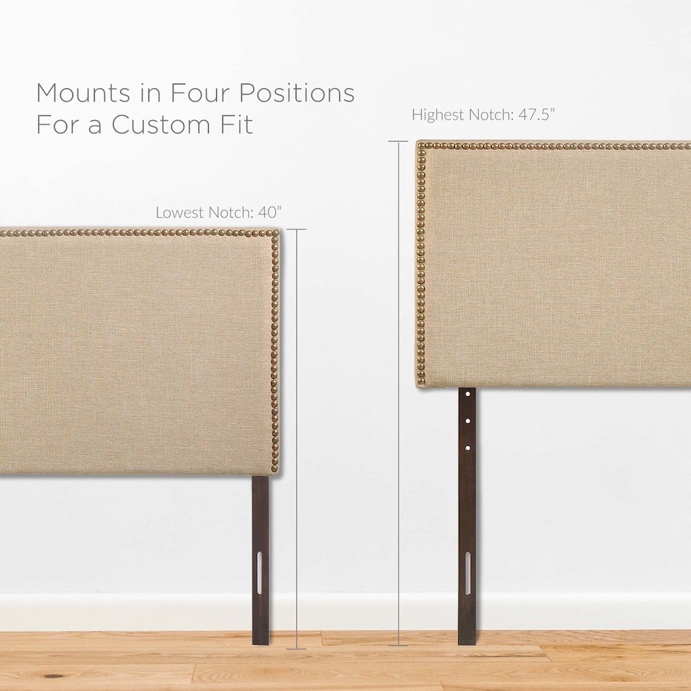 Region Nailhead Upholstered Queen Headboard