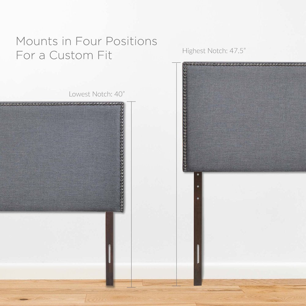 Region Nailhead Upholstered Queen Headboard