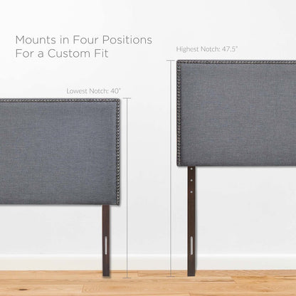 Region Nailhead Upholstered Queen Headboard