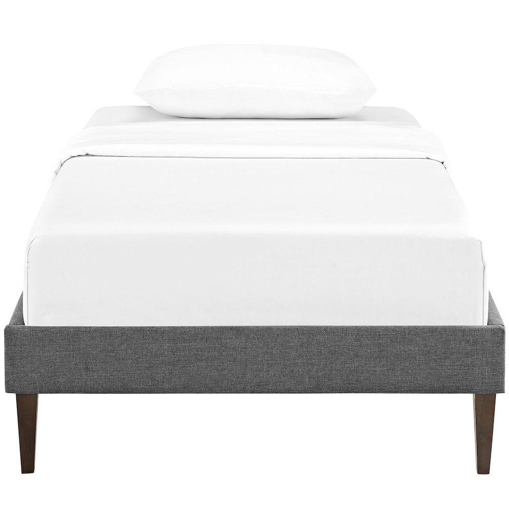 Sharon Fabric Twin Bed Frame with Squared Tapered Legs