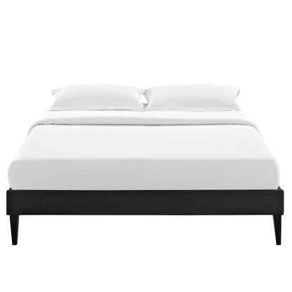 Sharon Vinyl Full Bed Frame with Squared Tapered Legs