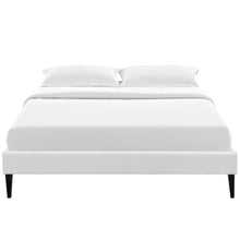 Sharon Vinyl Queen Bed Frame with Squared Tapered Legs