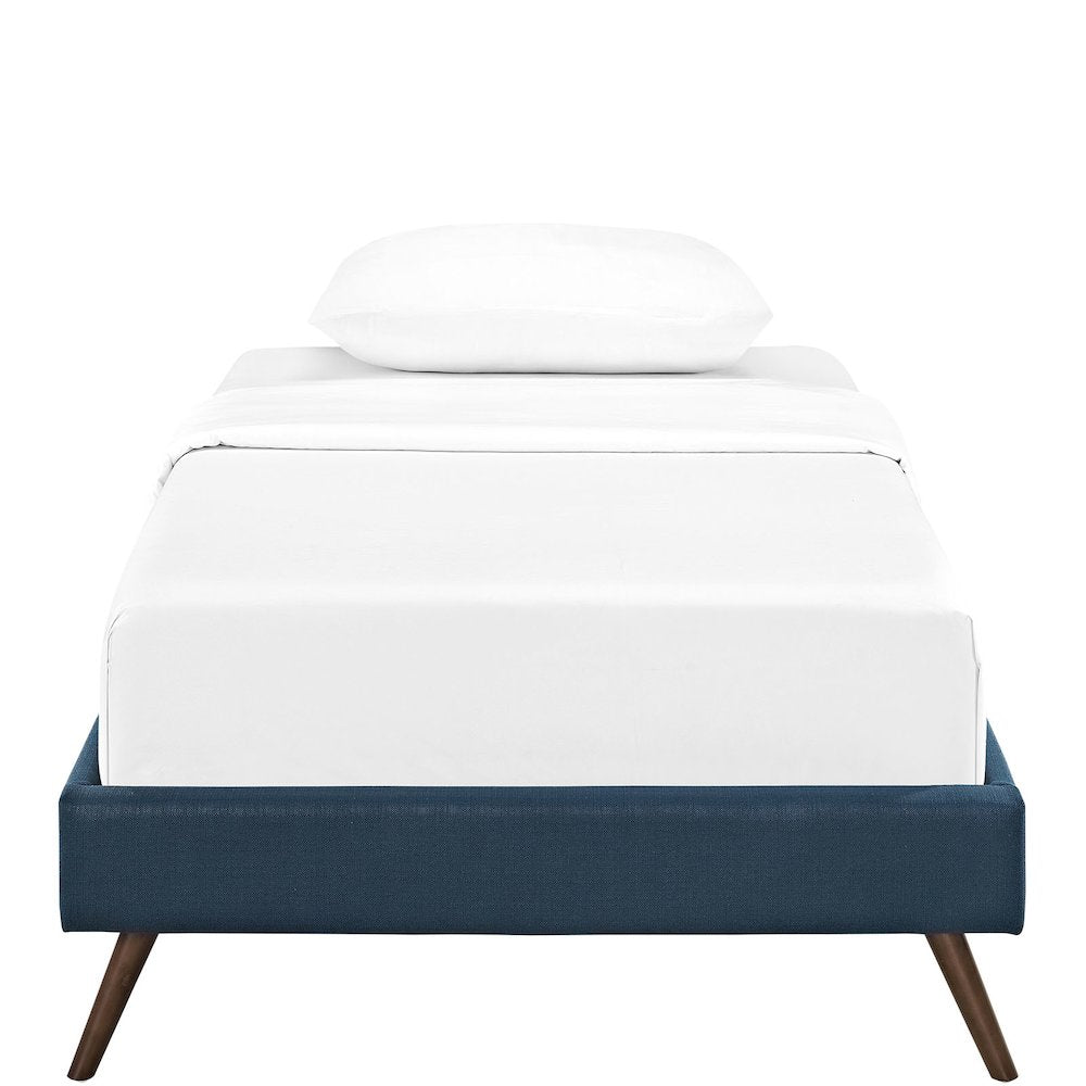 Helen Fabric Twin Bed Frame with Round Splayed Legs