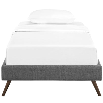 Helen Fabric Twin Bed Frame with Round Splayed Legs