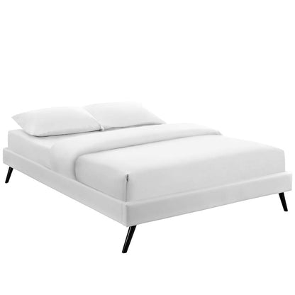 Helen Vinyl Full Bed Frame with Round Splayed Legs