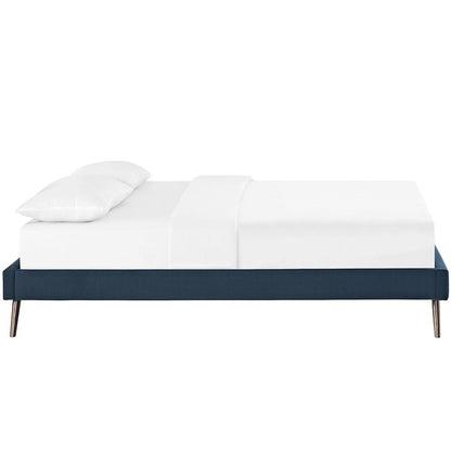 Helen Fabric Queen Bed Frame with Round Splayed Legs