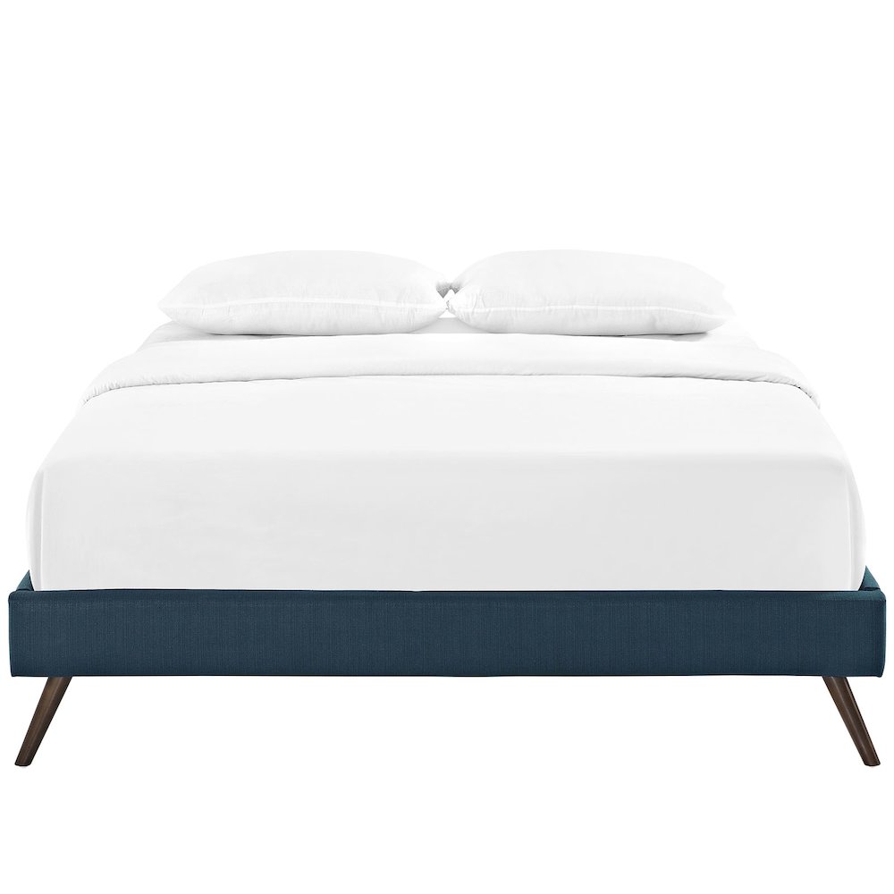 Helen Fabric Queen Bed Frame with Round Splayed Legs