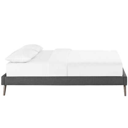 Helen Fabric Queen Bed Frame with Round Splayed Legs