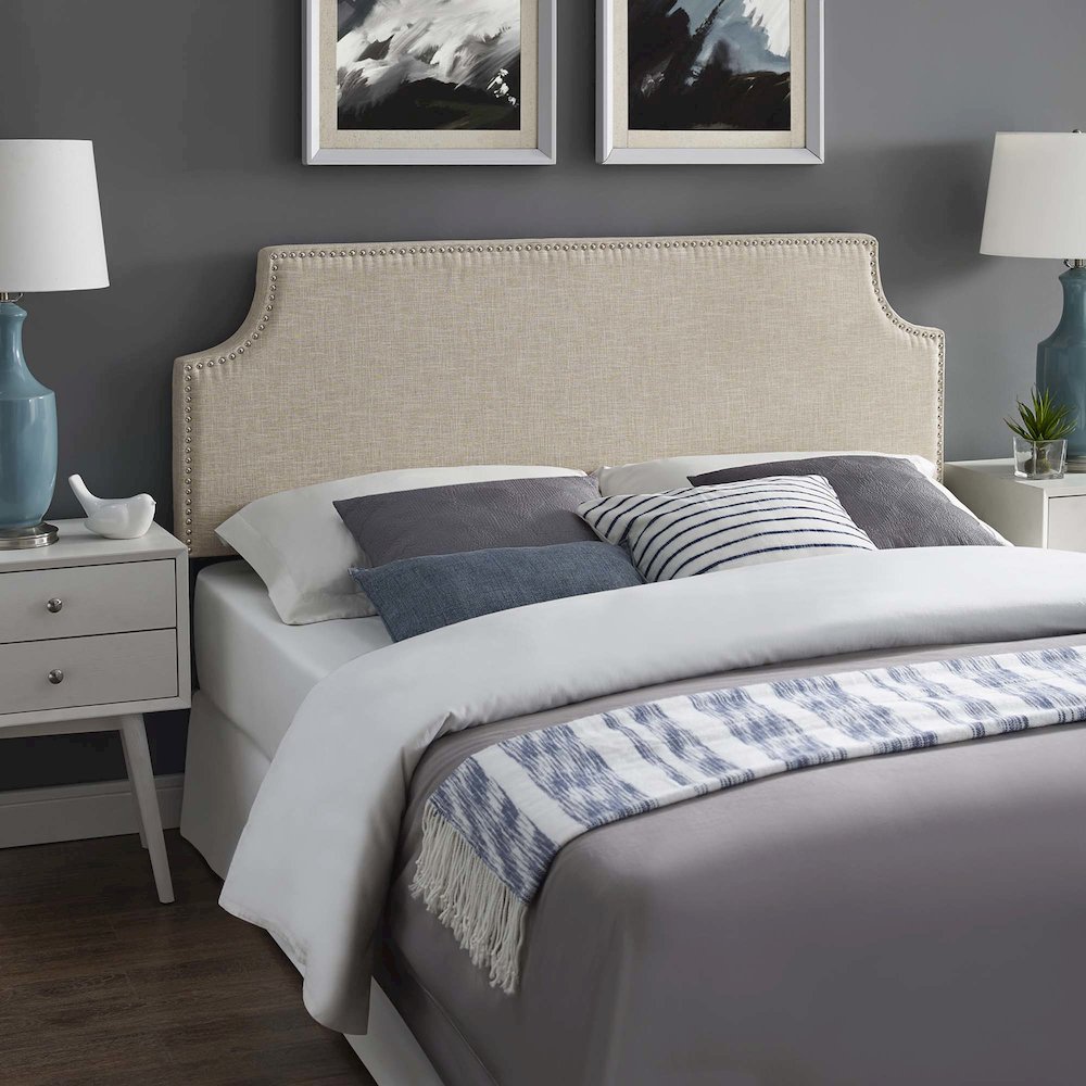 Laura Upholstered Fabric Queen Headboard