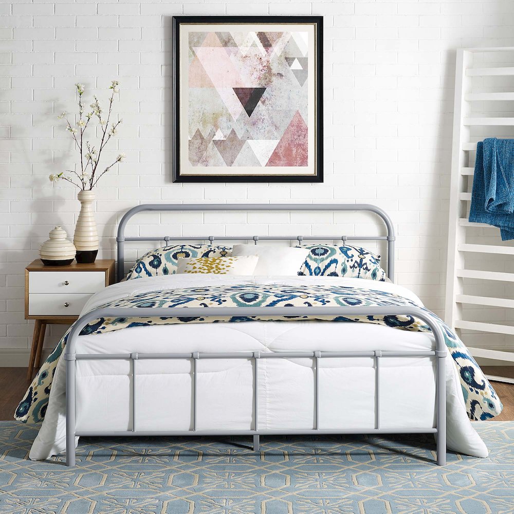 Maisie Stainless Steel Queen Bed Frame