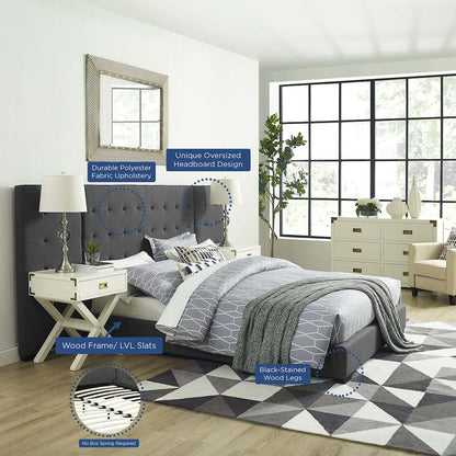 Sierra Upholstered Fabric Queen Platform Bed