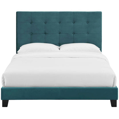 Melanie Tufted Button Upholstered Performance Velvet Full Platform Bed