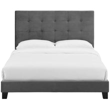 Melanie Tufted Button Upholstered Performance Velvet Queen Platform Bed