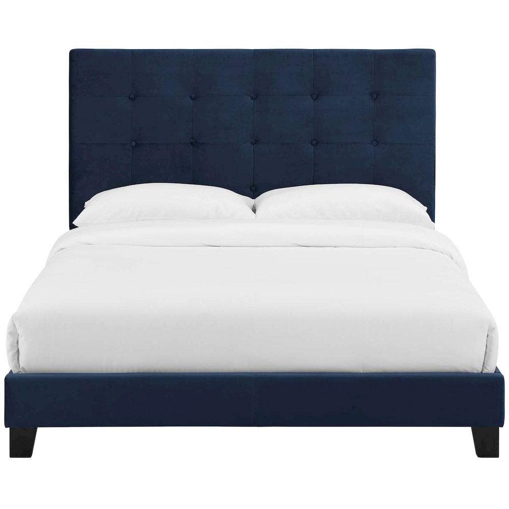 Melanie Tufted Button Upholstered Performance Velvet King Platform Bed