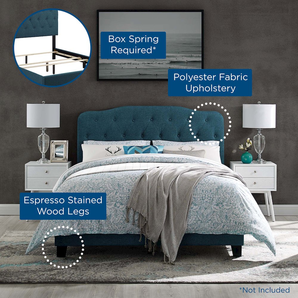 Amelia Upholstered Fabric Queen Bed
