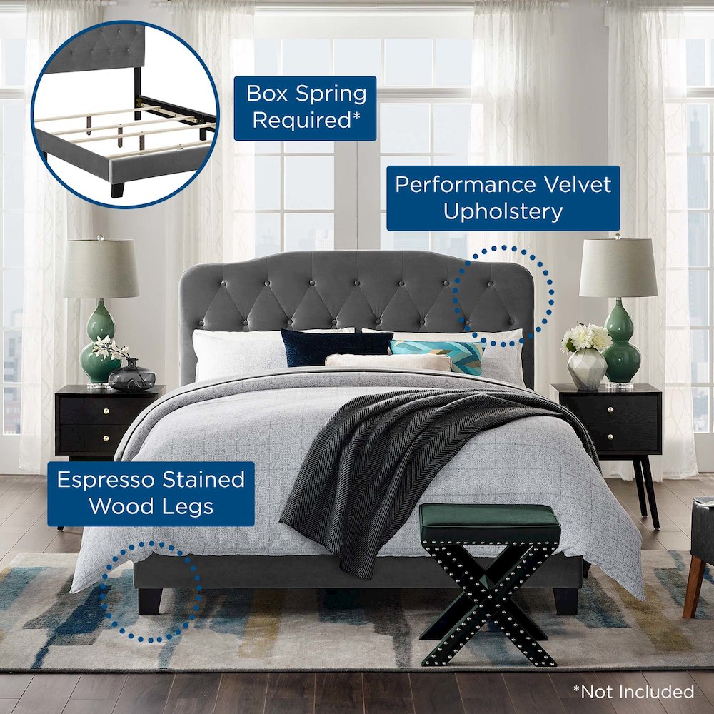 Amelia Performance Velvet Queen Bed