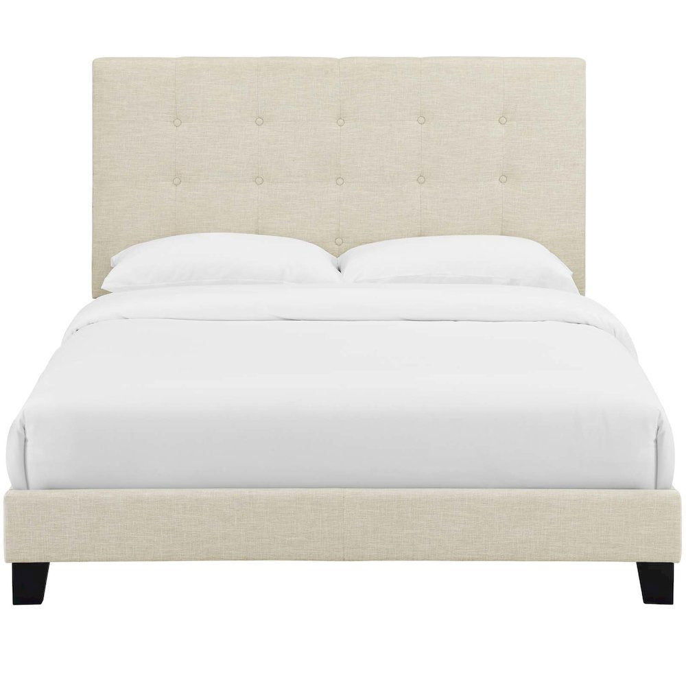 Melanie Tufted Button Upholstered Fabric Full Platform Bed