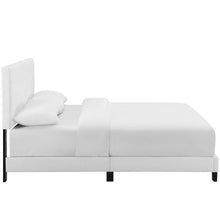 Melanie Tufted Button Upholstered Fabric Full Platform Bed